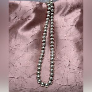 Sterling Silver 925 Long Bead Ball Chain Necklace 30 in 50g